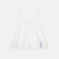 Top ricamato con Bouquet bianco