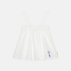 Top ricamato con Bouquet bianco