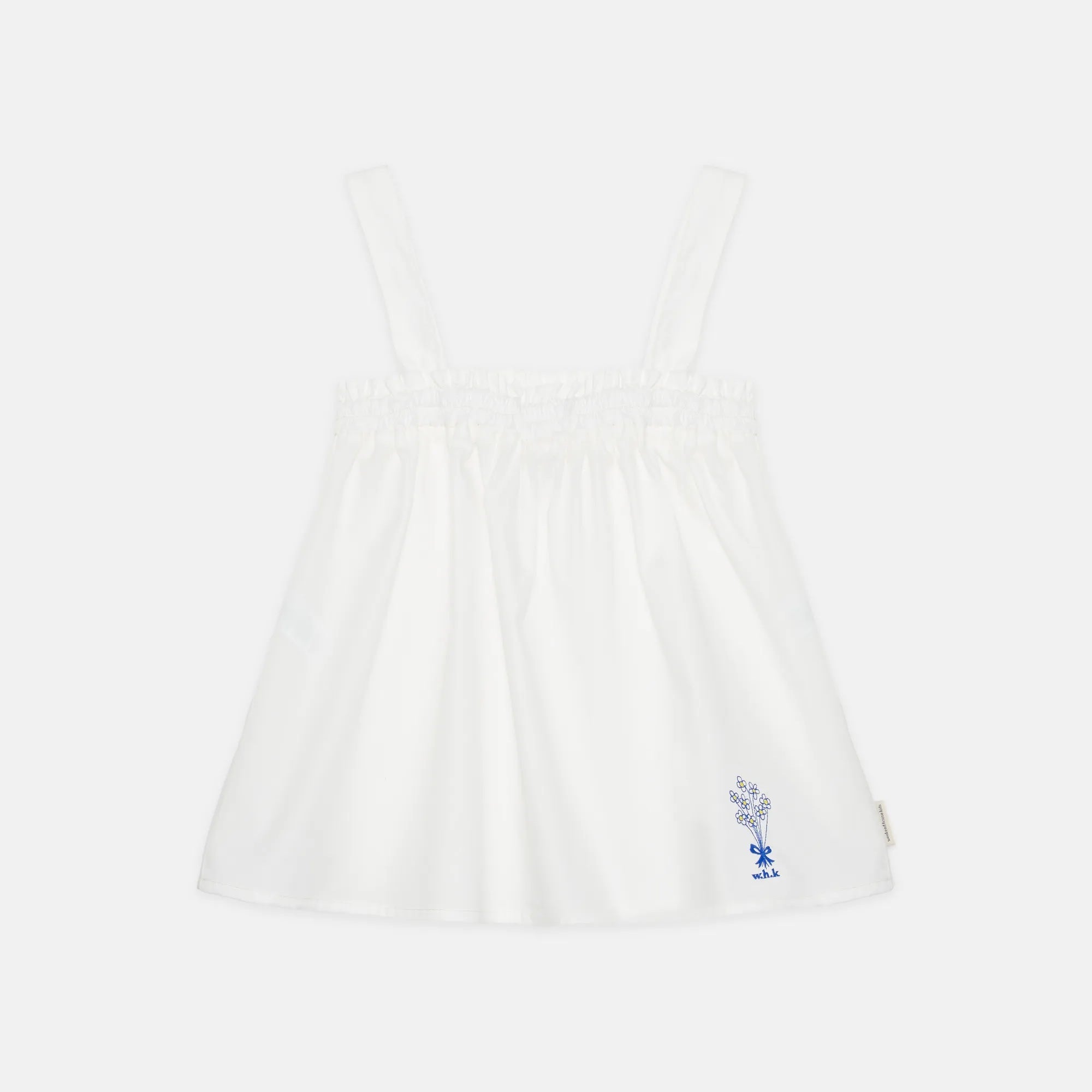 Top ricamato con Bouquet bianco