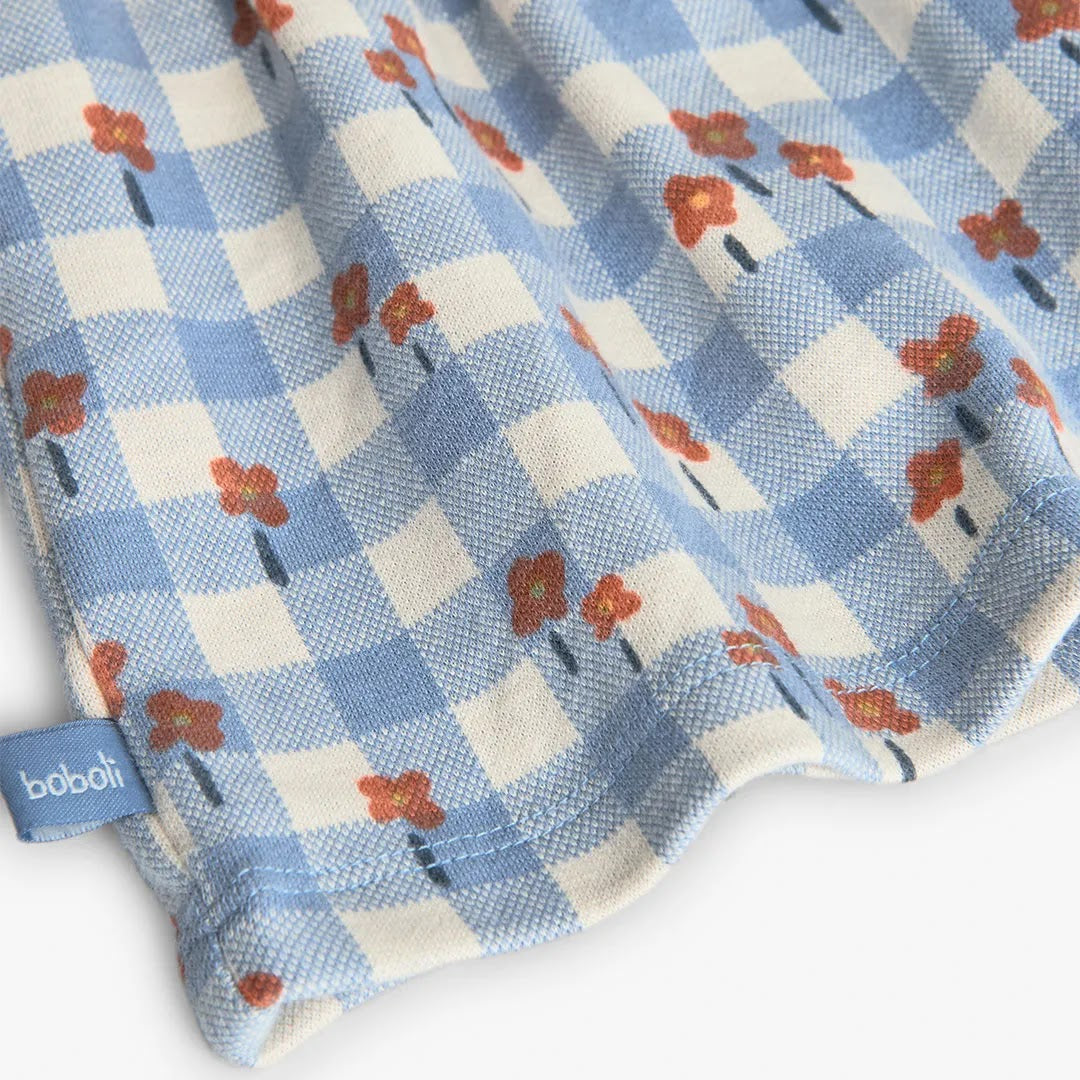 Vestito felpa neonata quadri e stampe floreali