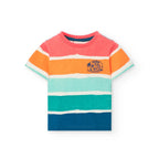 T-shirt mezza manica a righe orizzontali sunset