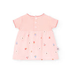 Vestito stampato con copri pannolino in tinta rosa