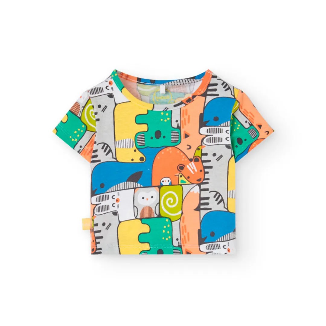 Completo t-shirt mezza manica e pantaloncini gialli