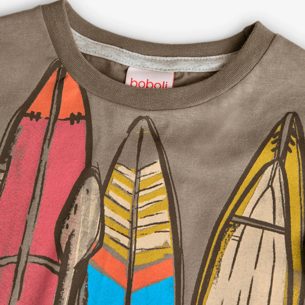 T-shirt mezza manica kaki canoe e surf