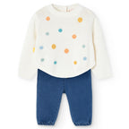 Completo maglione leggero pois e pantalone jeans