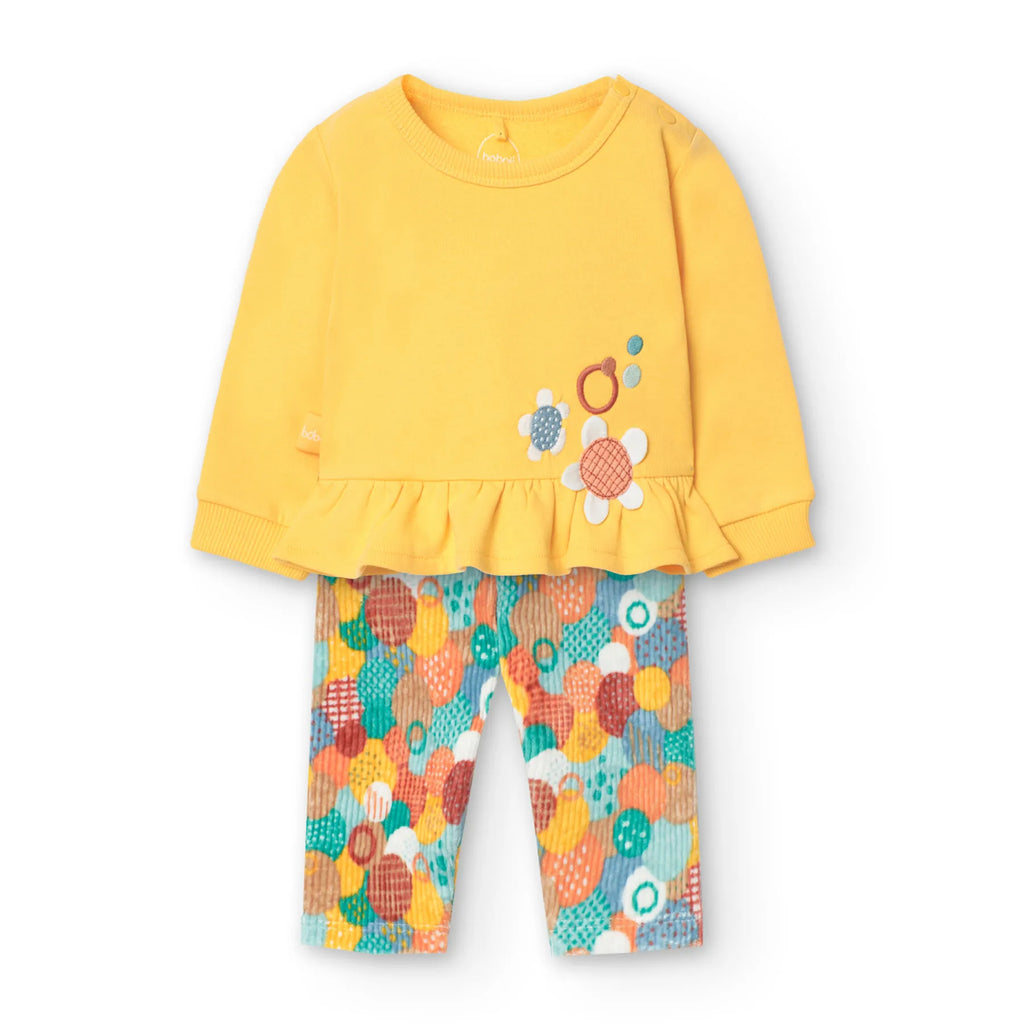 Completo t-shirt manica lunga e leggings a coste sole