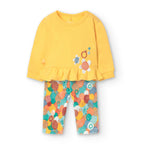 Completo t-shirt manica lunga e leggings a coste sole