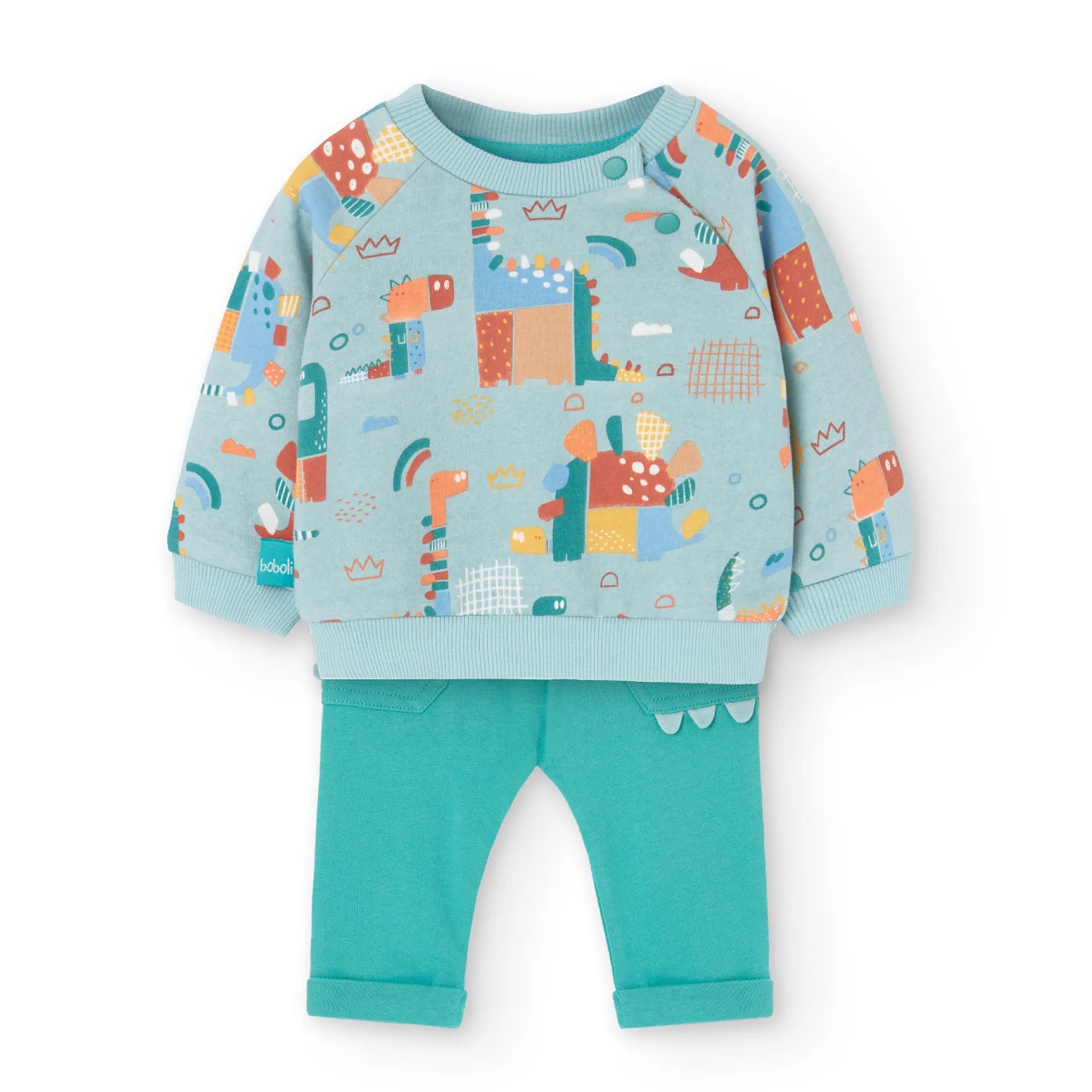 Completo felpa manica lunga e pantalone dino