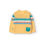 Maglione neonato giallo con bottoni laterali