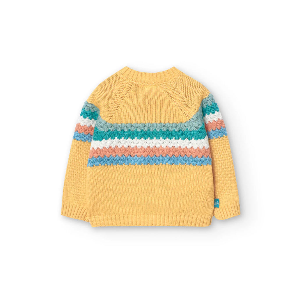 Maglione neonato giallo con bottoni laterali