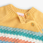 Maglione neonato giallo con bottoni laterali