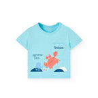 Completo t-shirt mezza manica e pantaloncino granchio