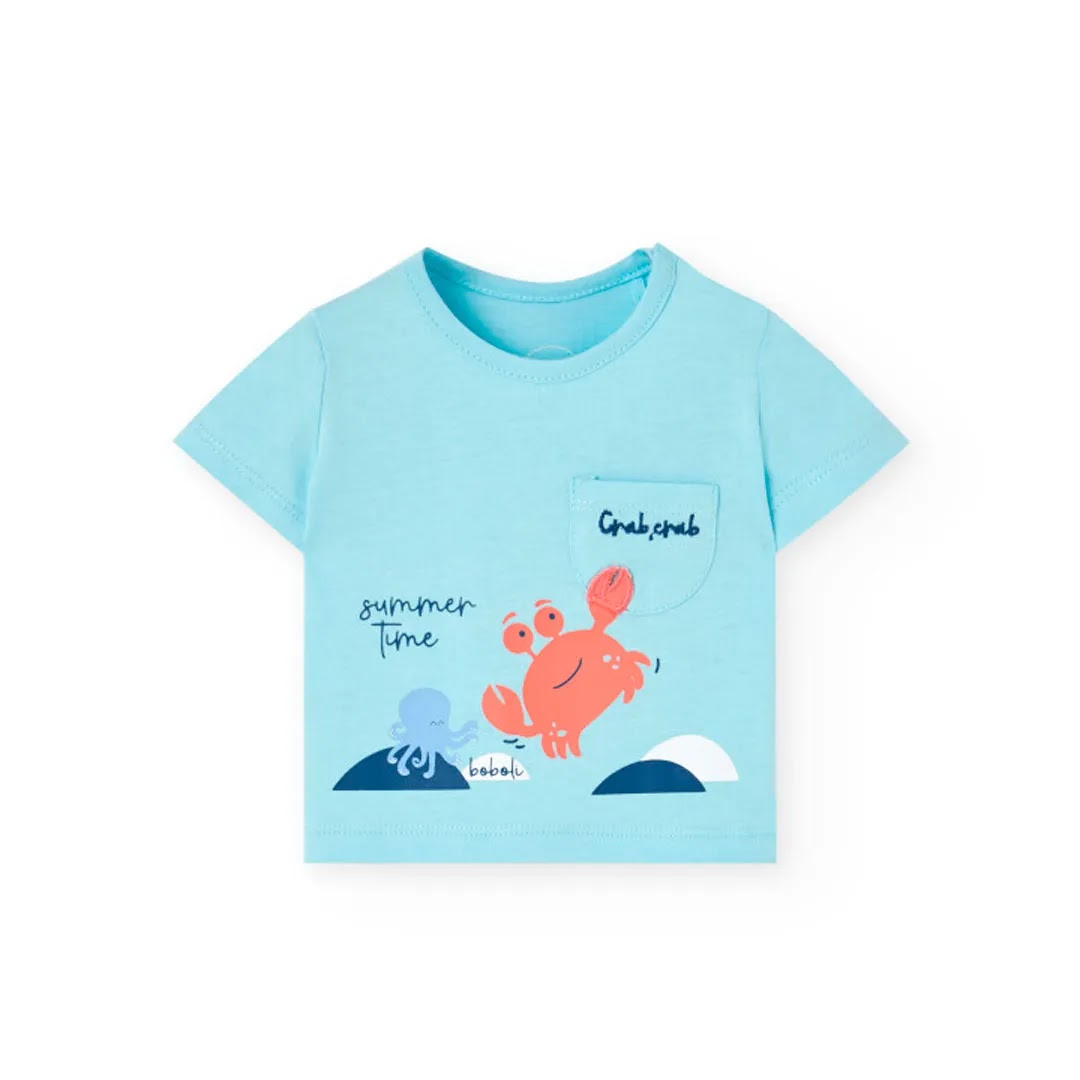 Completo t-shirt mezza manica e pantaloncino granchio