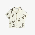 Camicia mezza manica Note bianco