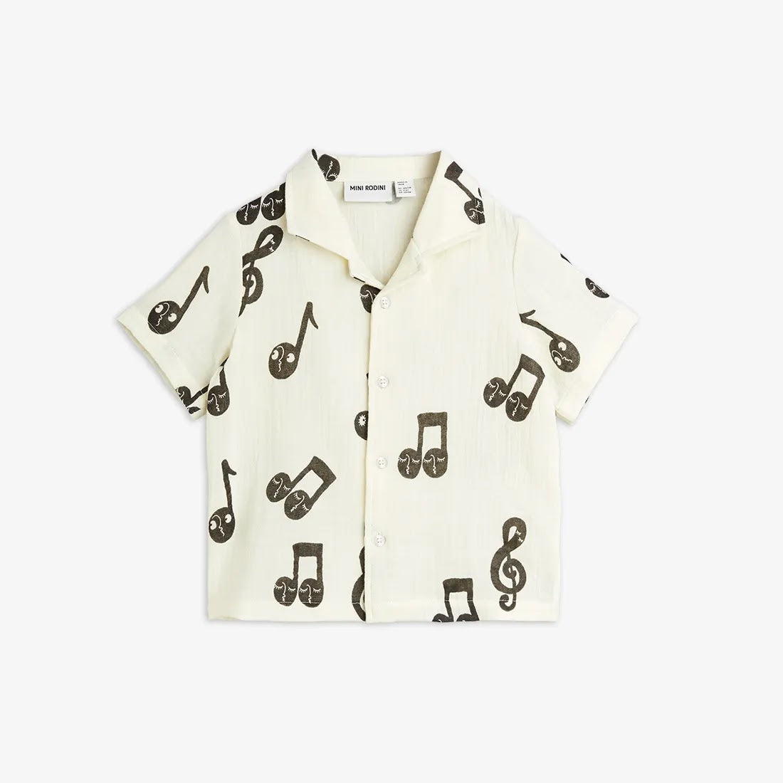Camicia mezza manica Note bianco