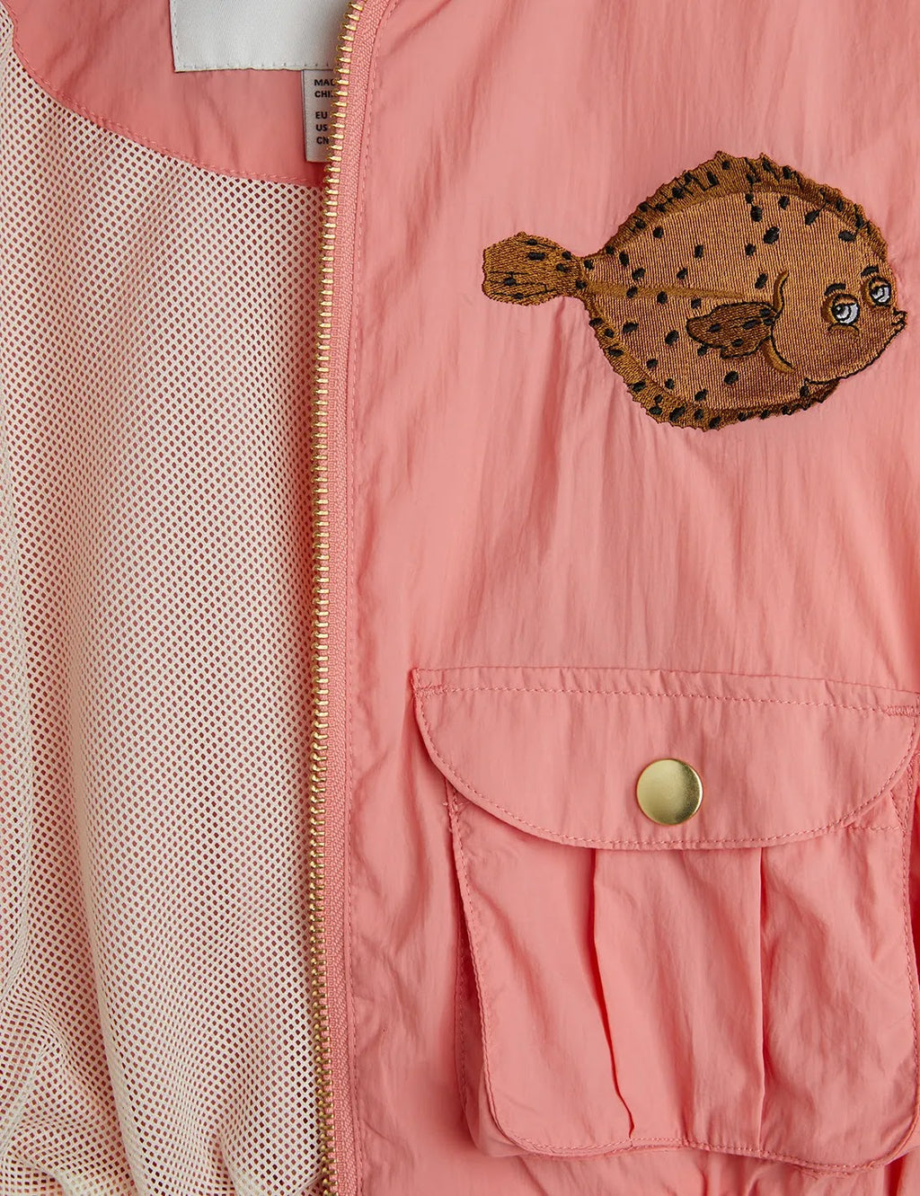 Giacca Baseball ricamo con platessa rosa