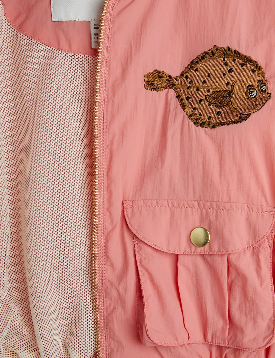 Giacca Baseball ricamo con platessa rosa