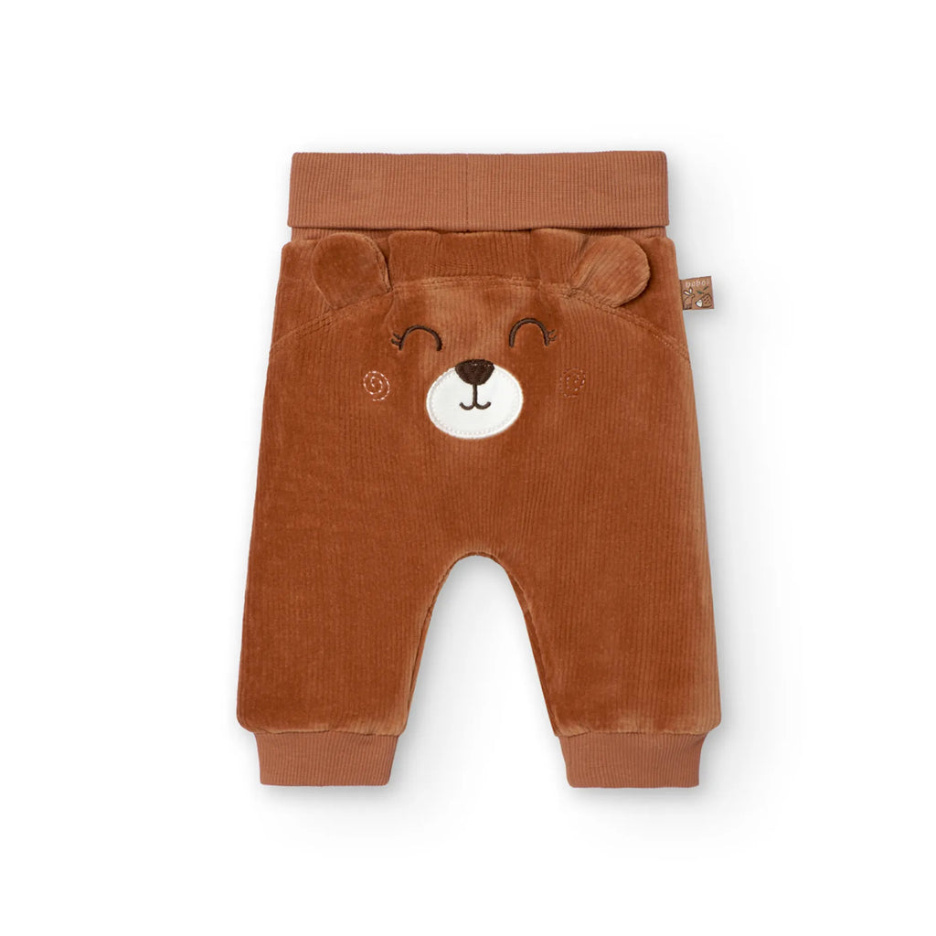 Pantaloni velluto orsetto con risvolto