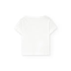 T-shirt mezza manica neonati bianca a costine