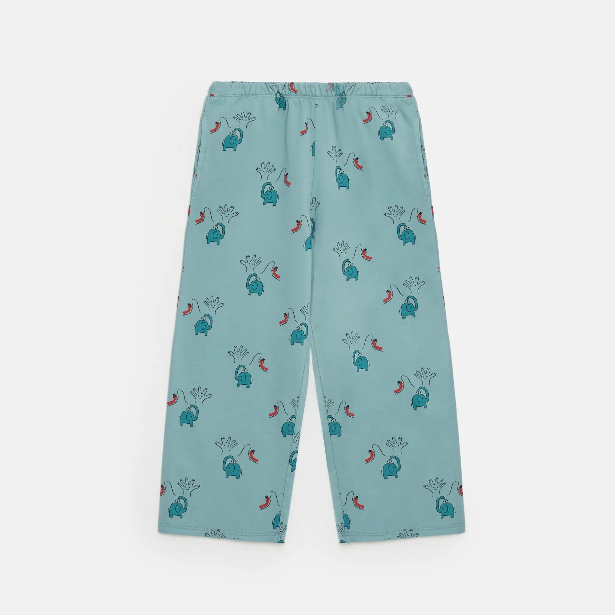 Pantaloni stampa elefanti verde