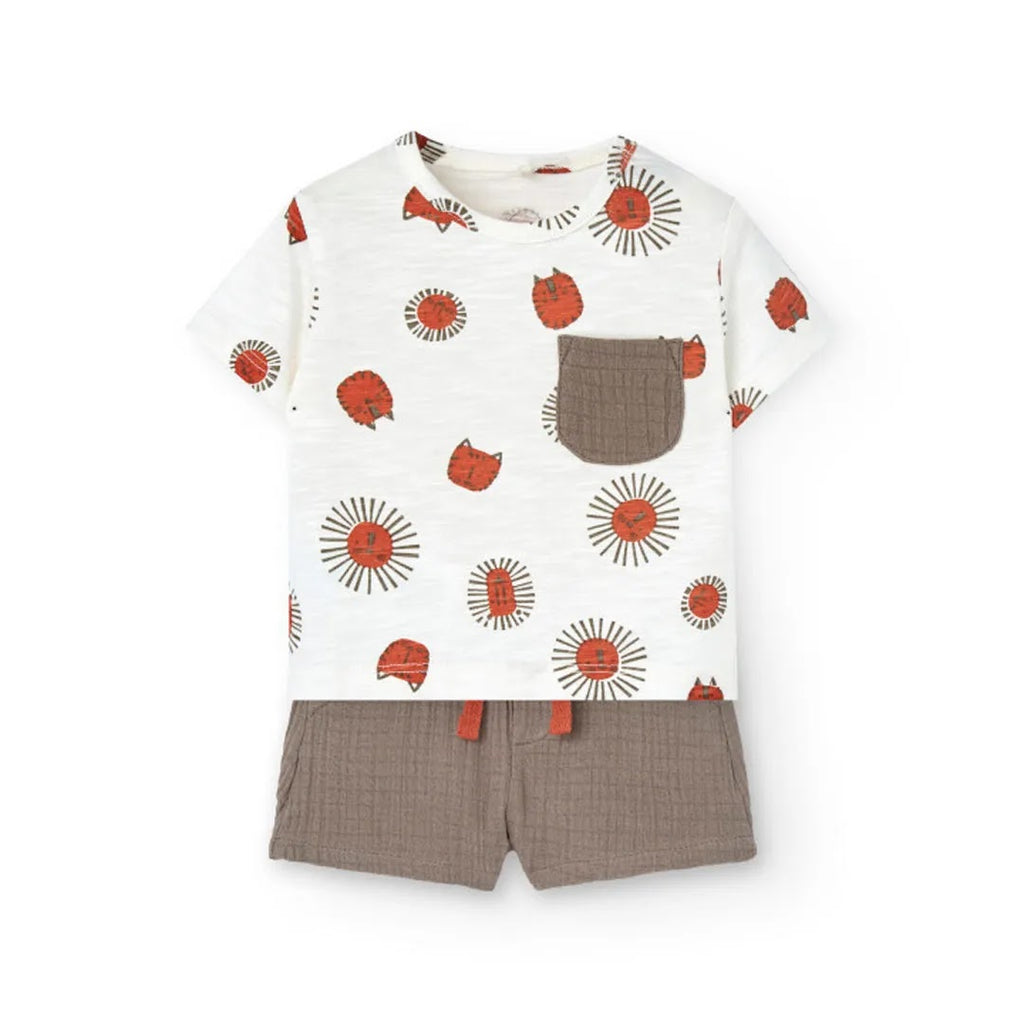 Completo t-shirt mezza manica con taschino e pantaloncino mussola
