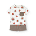 Completo t-shirt mezza manica con taschino e pantaloncino mussola