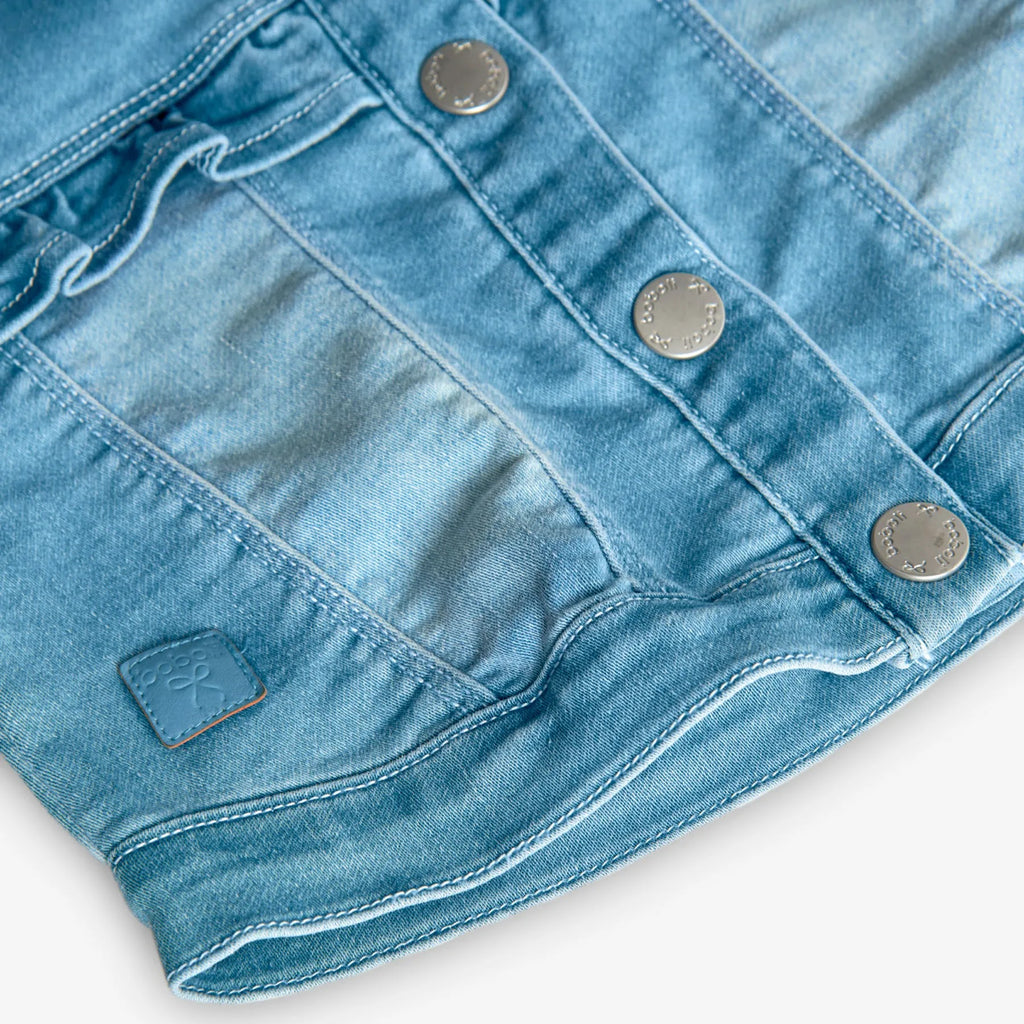 Giubbotto jeans corto blu lavato
