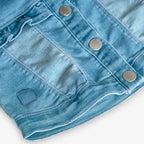 Giubbotto jeans corto blu lavato