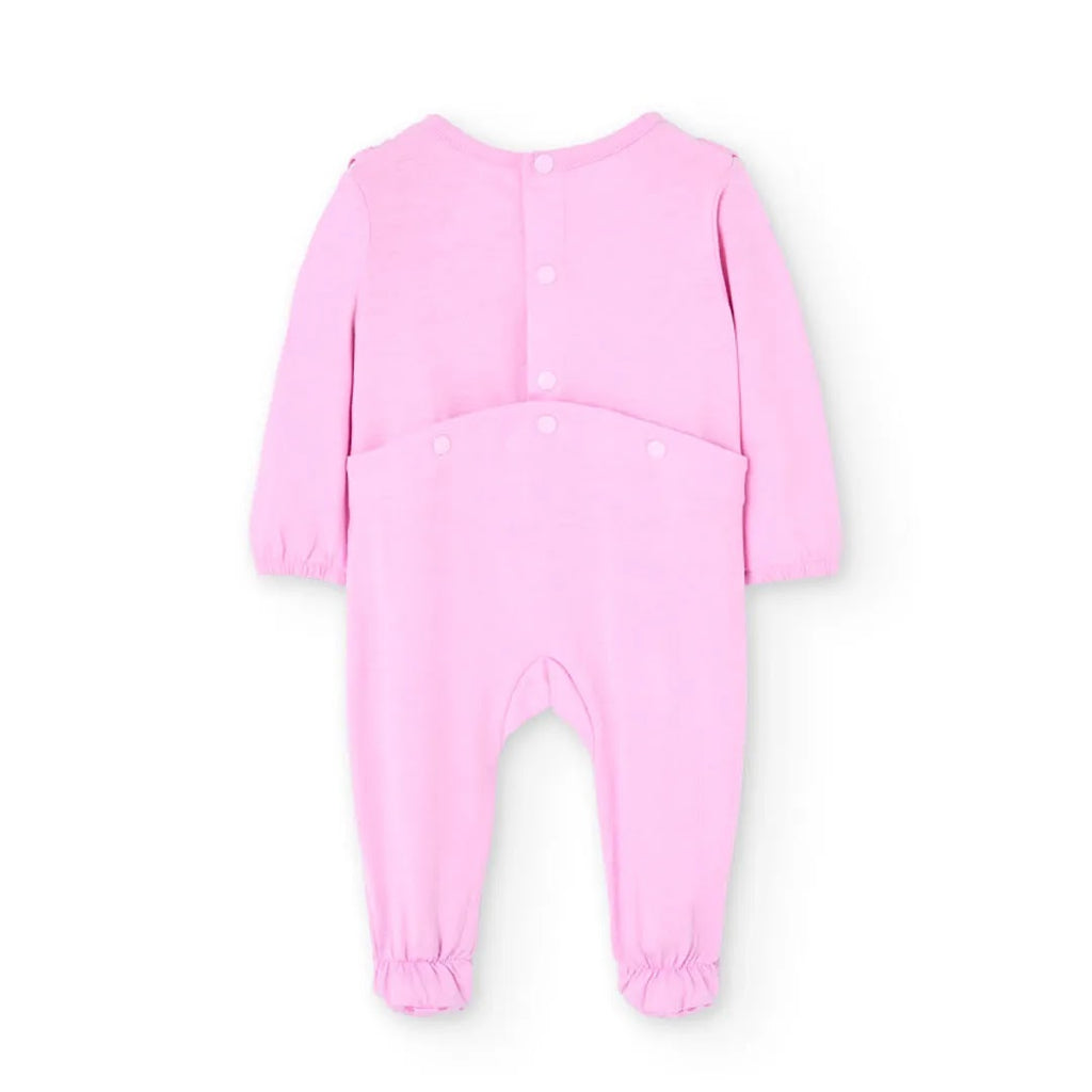 Tutina manica lunga rosa con tulipani e farfalle
