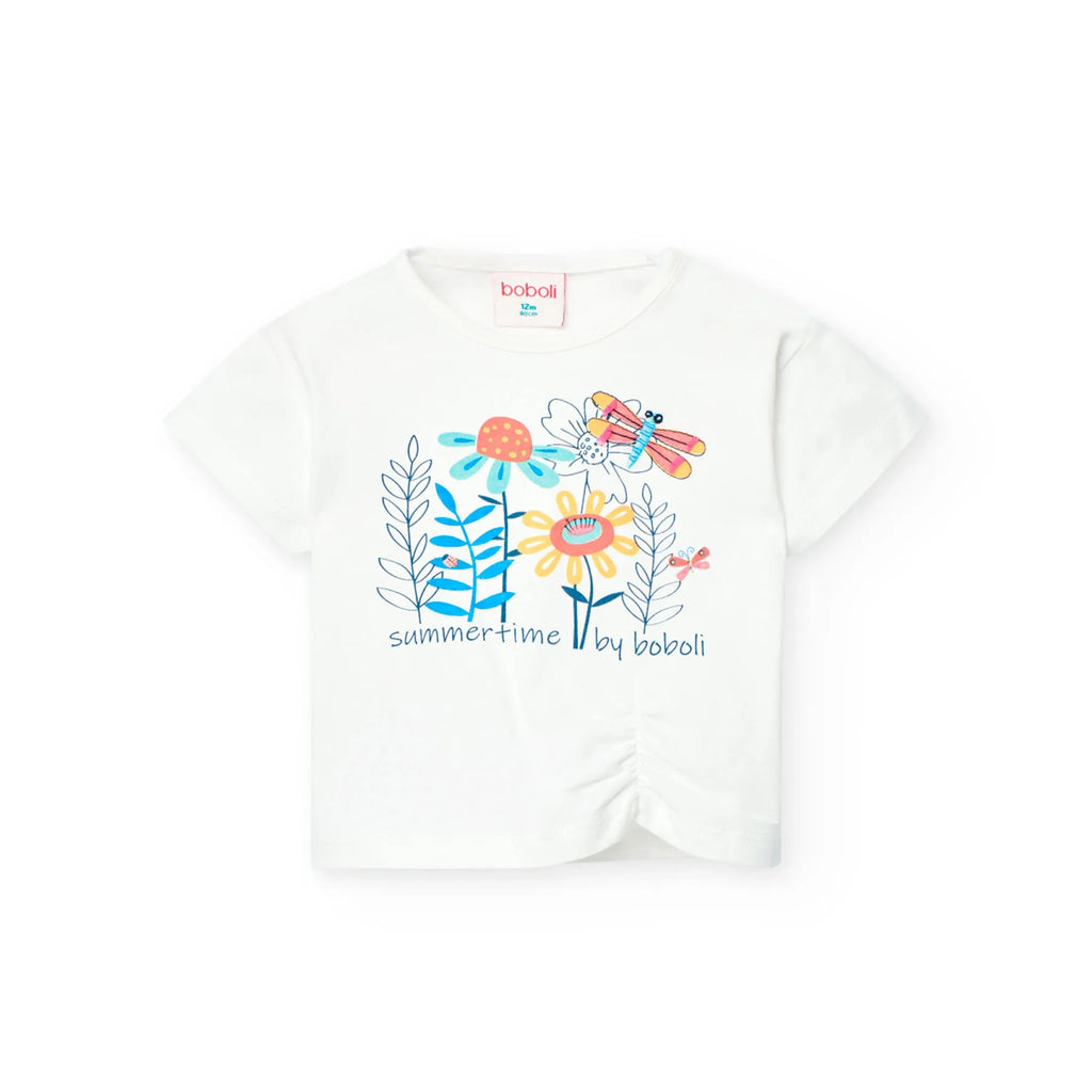 T-shirt mezza manica bianca summer time