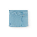 Gonna-shorts denim chiaro blu slavato