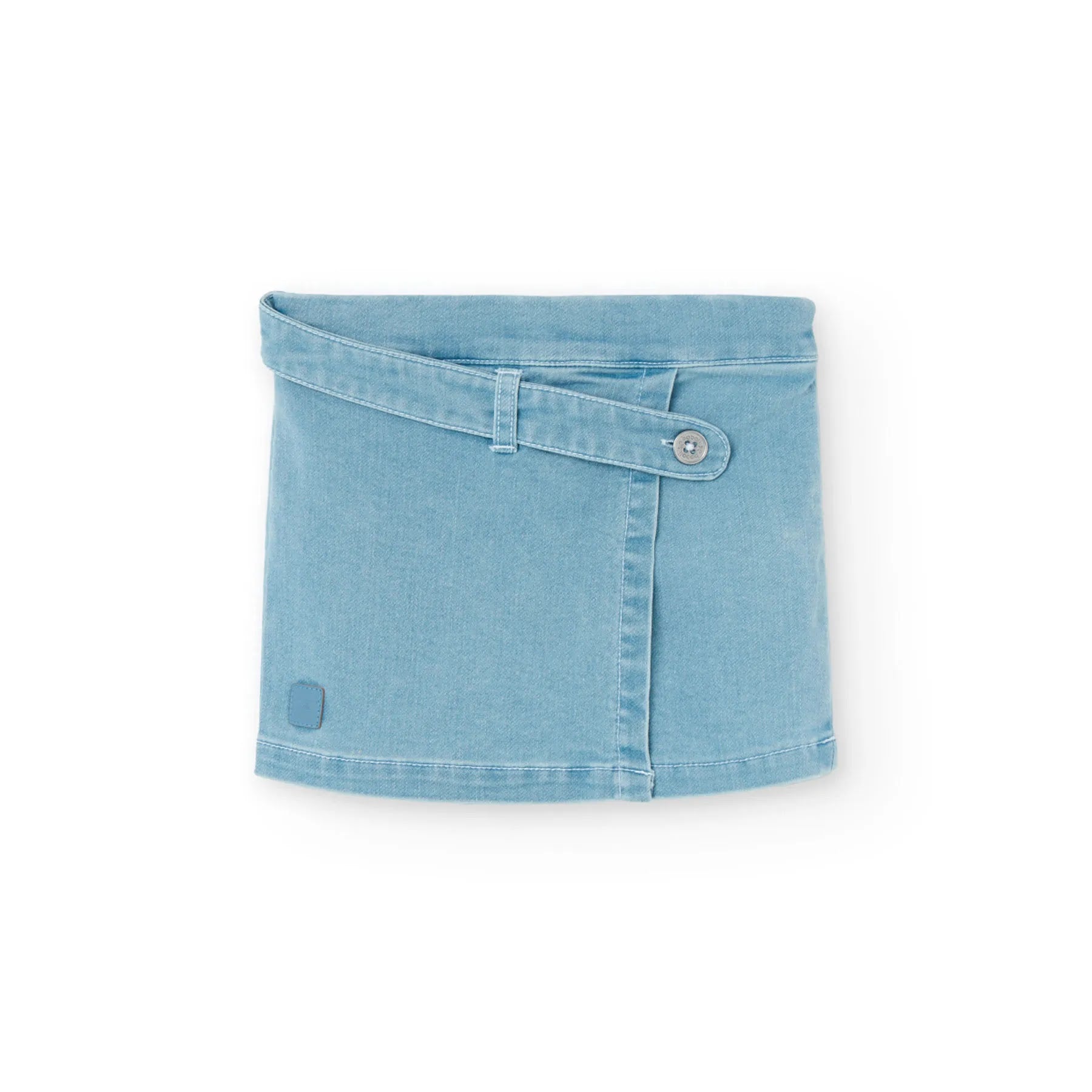 Gonna-shorts denim chiaro blu slavato