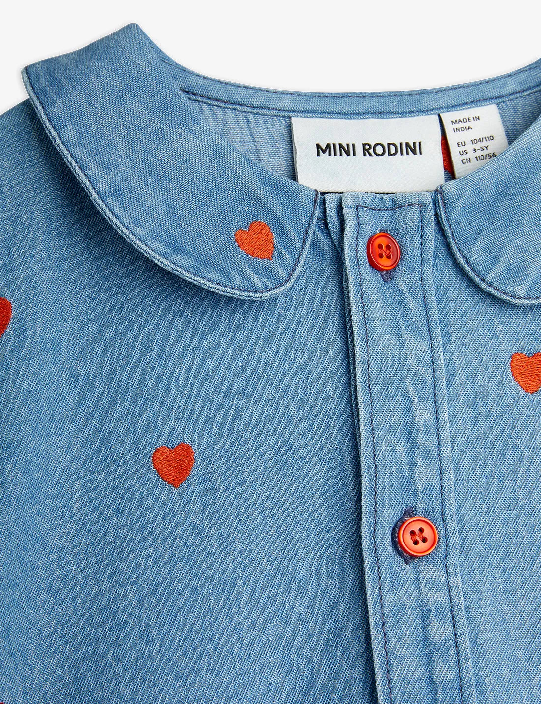 Vestito Jeans leggero cuori ricamati