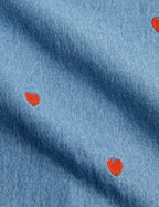 Vestito Jeans leggero cuori ricamati