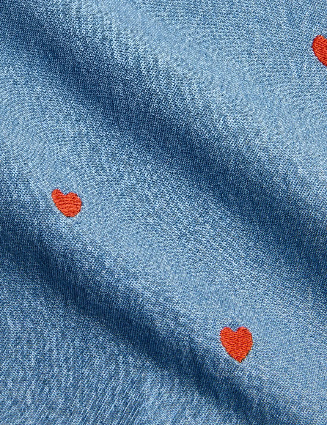 Vestito Jeans leggero cuori ricamati