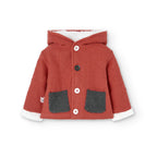 Cardigan ponpon cappuccio