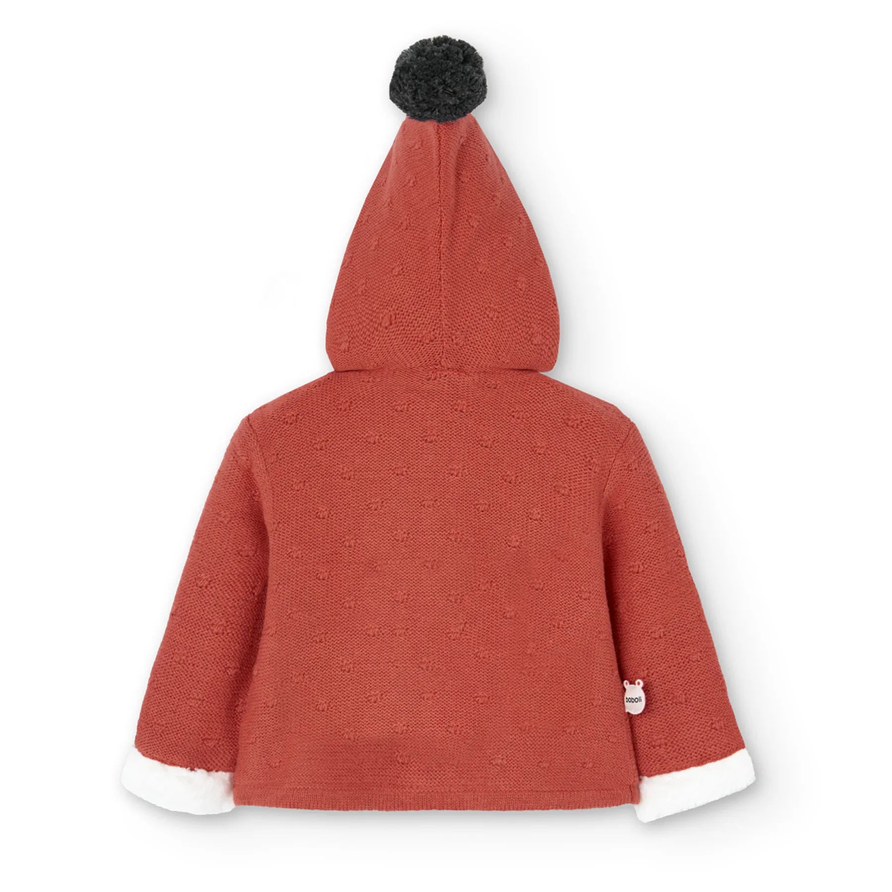 Cardigan ponpon cappuccio