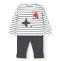 Completo t-shirt manica lunga con stelle e leggings