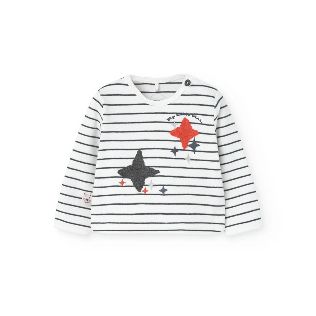 Completo t-shirt manica lunga con stelle e leggings
