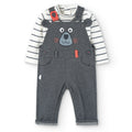 Completo neonato body e salopette orso