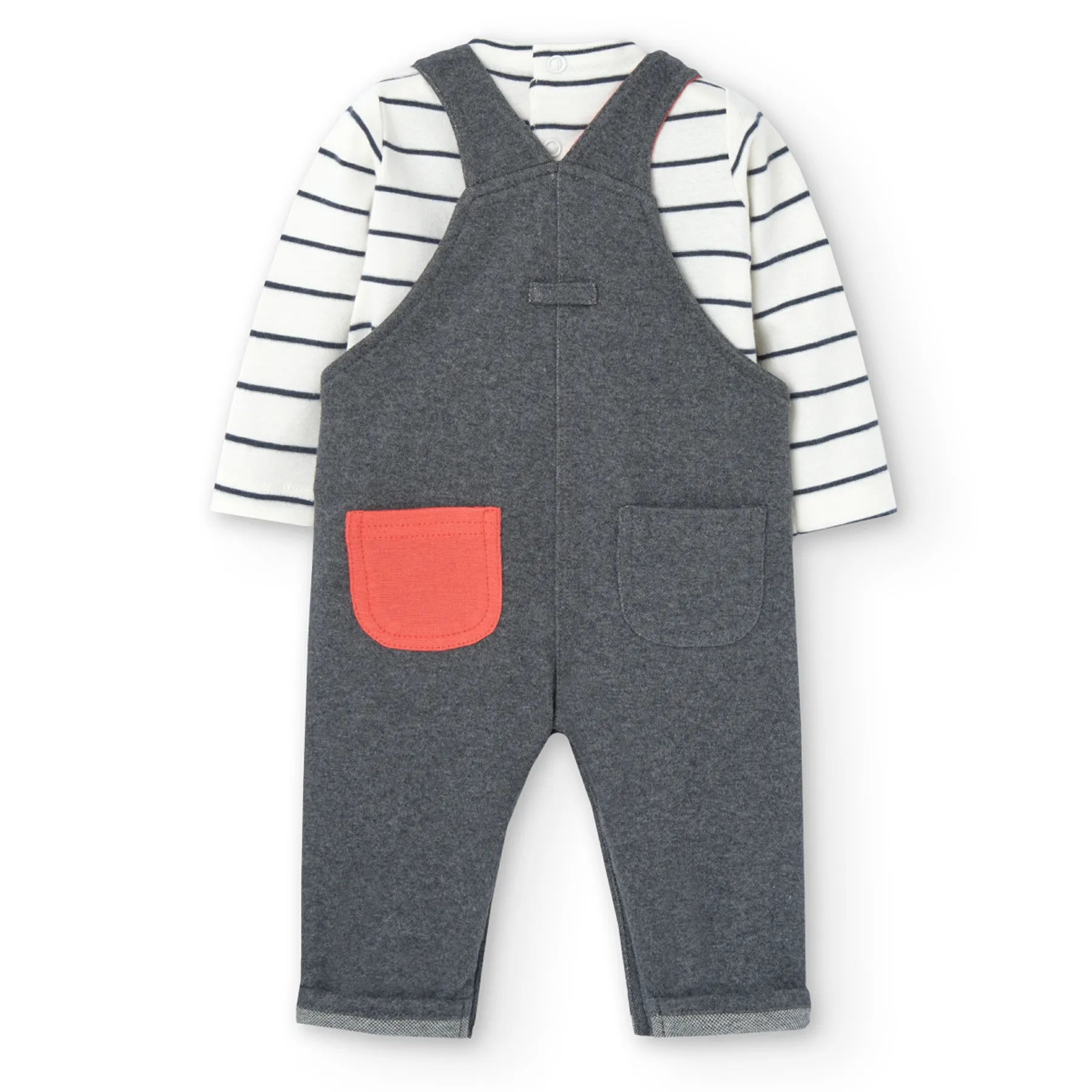 Completo neonato body e salopette orso