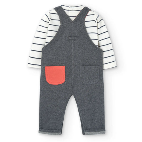 Completo neonato body e salopette orso