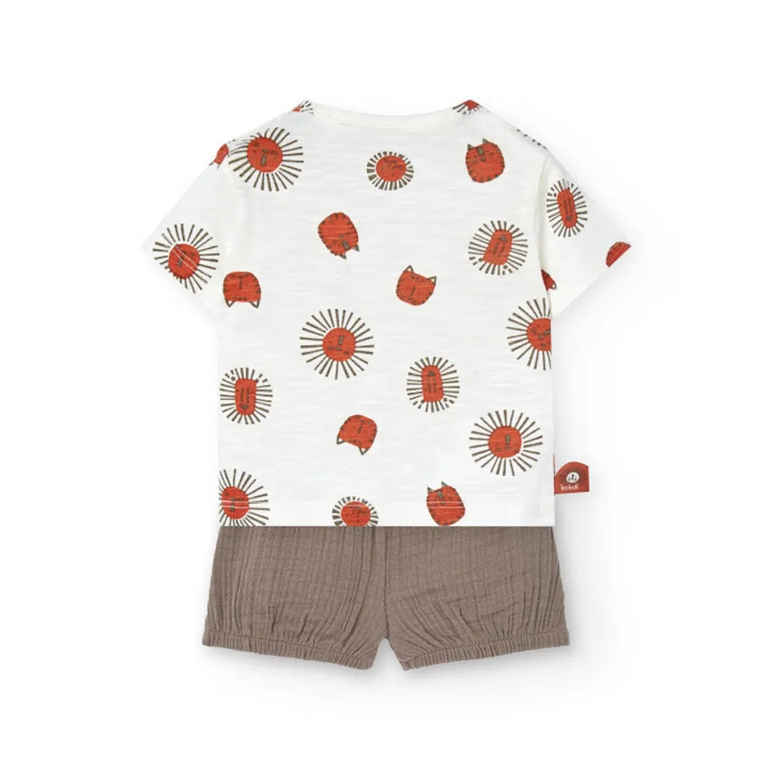 Completo t-shirt mezza manica con taschino e pantaloncino mussola