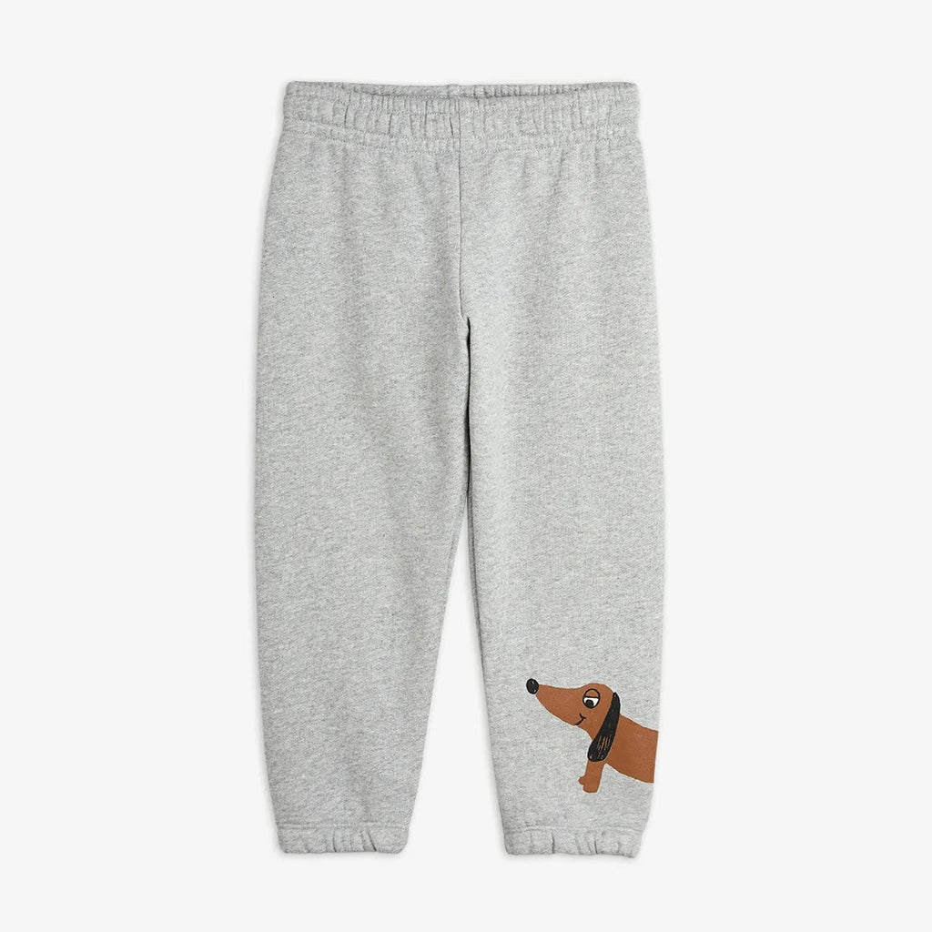 Pantaloni della tuta stampa cane bassotto grigio melange