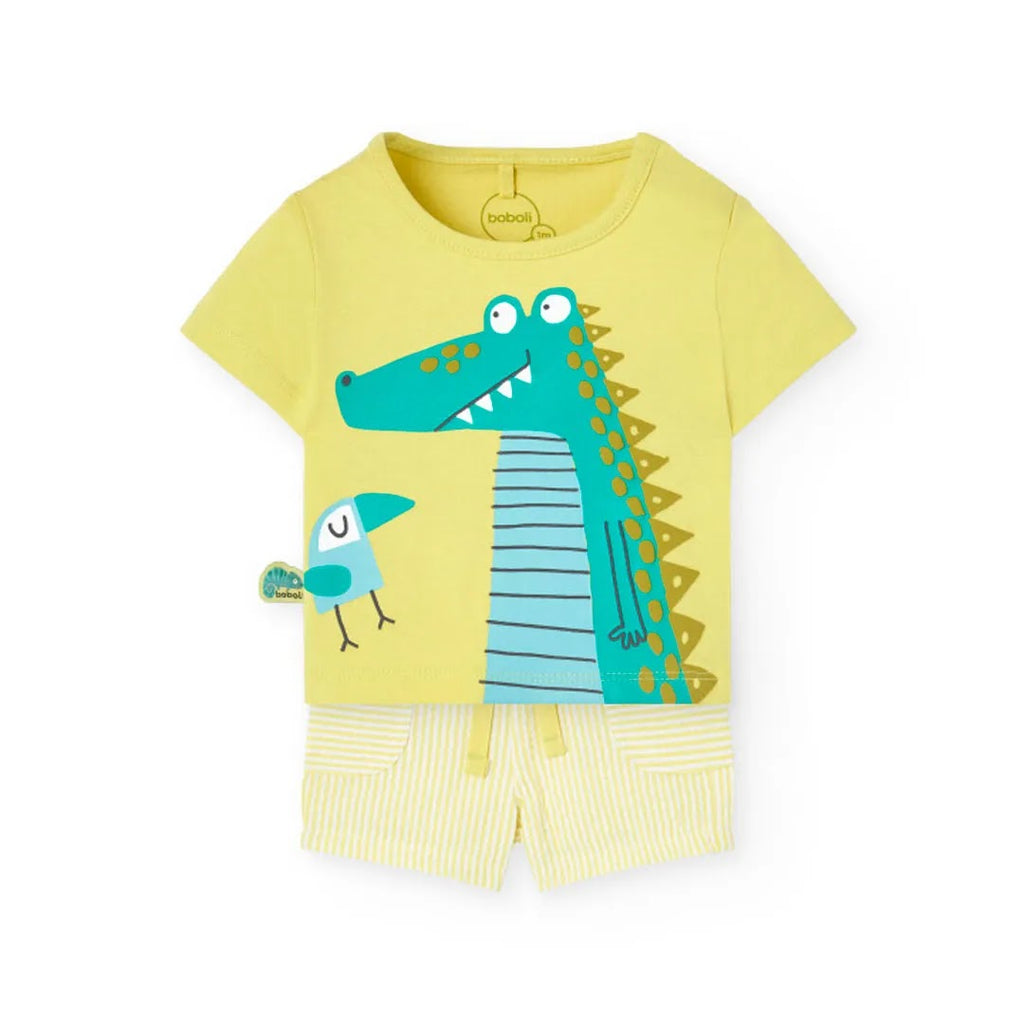 Completo t-shirt mezza manica e pantaloncino coccodrillo