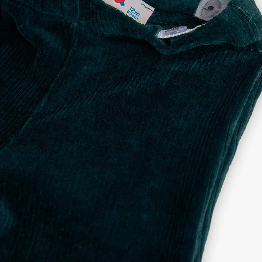 Pantaloni linea dritta velluto a coste verde