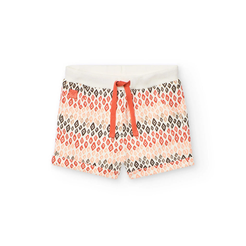 Shorts felpa stampa geometrica
