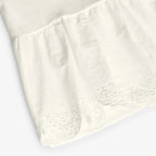 T-shirt manica lunga fiori e tulle bianco