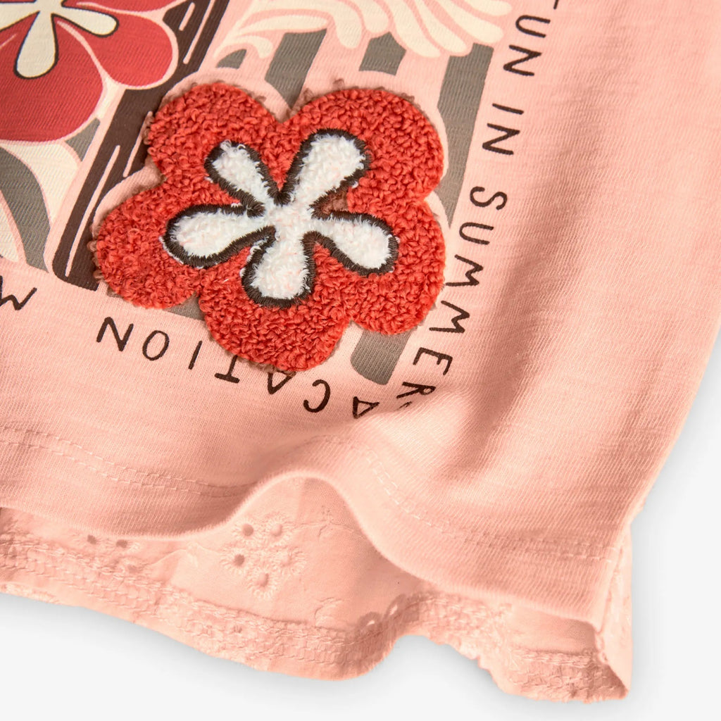 T-shirt manica lunga con retro san gallo rosa