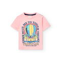 T-shirt mezza manica mongolfiera rosa